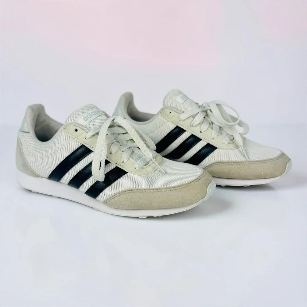 Adidas V Racer 2.0 Women's Size 6 White Black DB0424 Sneakers